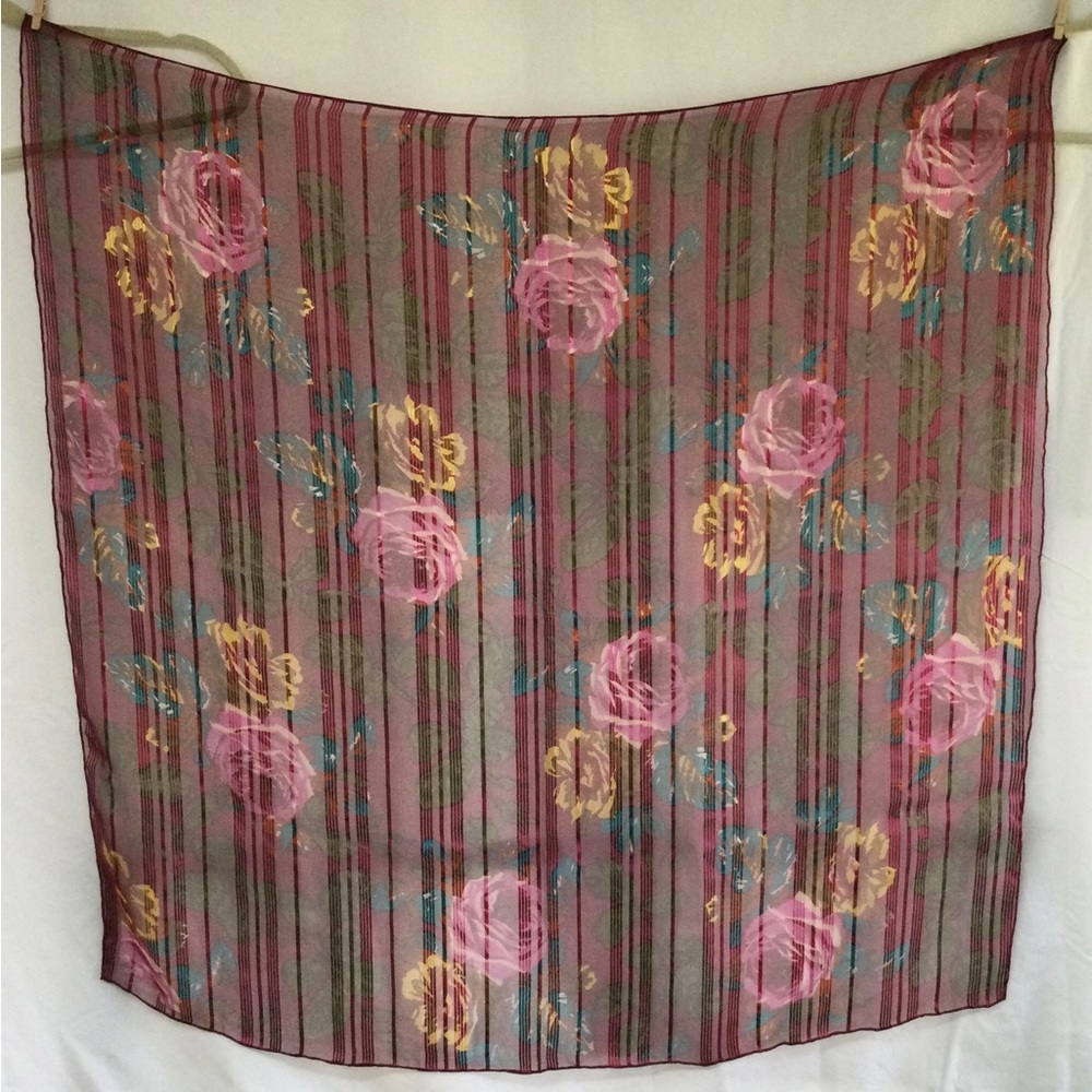 Beautiful burgundy rose scarf. No name brand